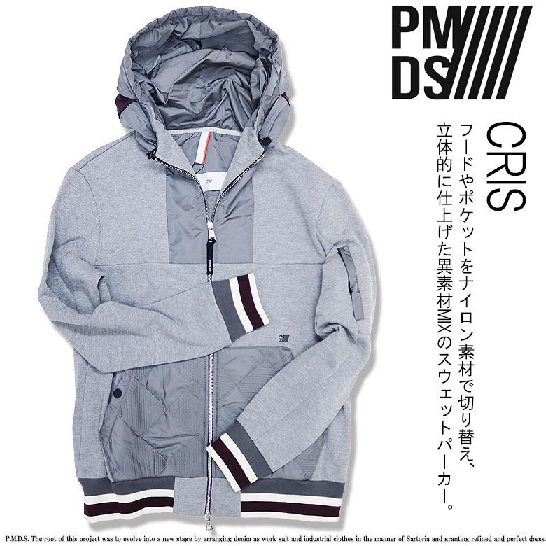 P.M.D.S.  ピーエムディーエス パーカー フーディ ジップアップ CRIS フルジップ SETUP セットアップ可 長袖 メンズ カジュアル f25sw745 pmdsの画像