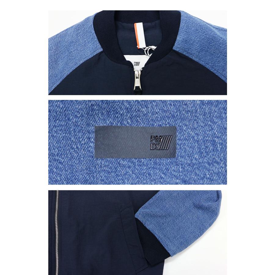 P.M.D.S.  ピーエムディーエス ブルゾン ジャンパー KITO DOUBLE DENIM アウター デニム地 切り替え ロゴ刺繍 メンズ f26jk3918dd pmdsの画像