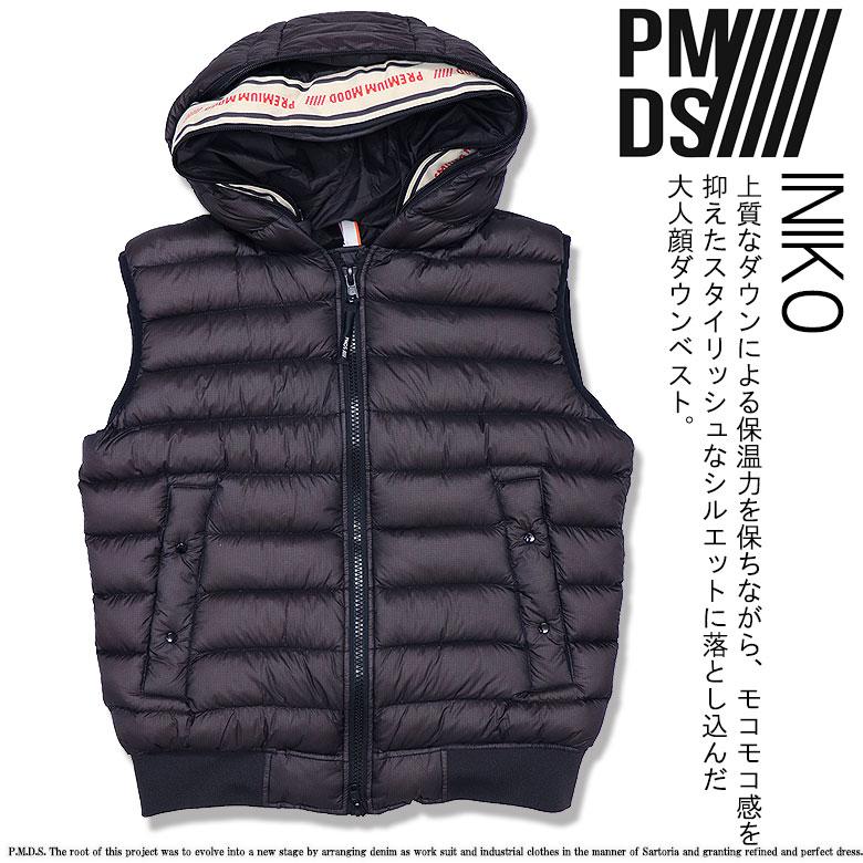 P.M.D.S.  ピーエムディーエス ダウンベスト キルティング 袖なし INIKO アウター ライトダウン 軽量 保温性 メンズ f26jk3833 pmdsの画像