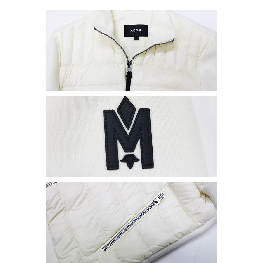 MACKAGE マッカージュ ダウンジャケット コンビダウン COLLIN-R インナーダウン ロゴパッチ ナノダウン メンズ ロングシーズン 贅沢の画像