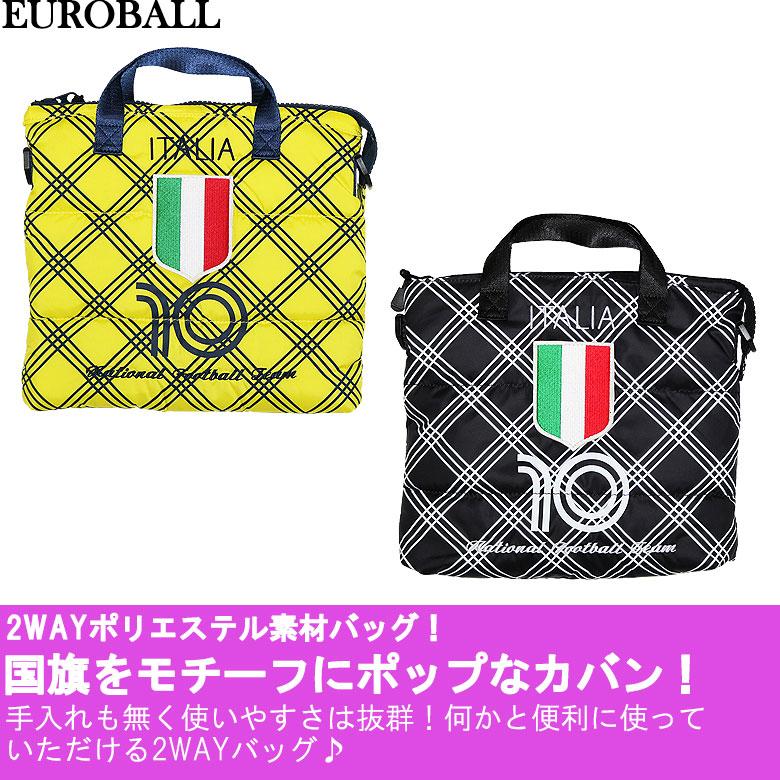 EUROBALL ユーロボール 2WAYナイロンバッグ ショルダーバッグ イタリア 国旗 刺繍 軽量 スポーティー ストラップ｜d-bland｜03