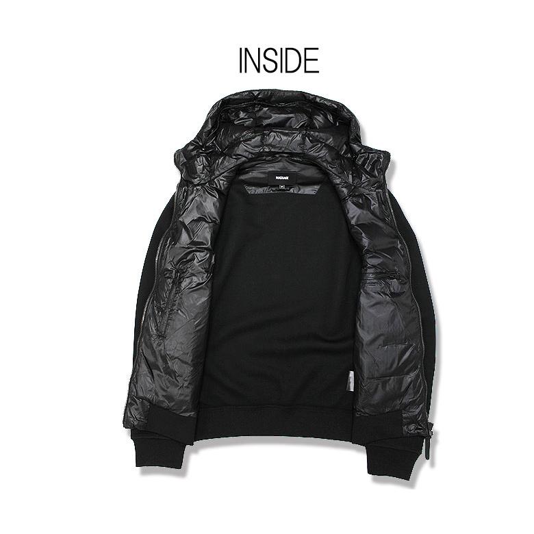 MACKAGE マッカージュ ライトダウンジャケット コンビダウン FRANK-R インナーダウン ロゴパッチ 光沢感 メンズ ロングシーズン 高級の画像