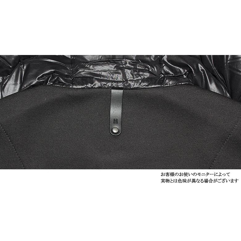 MACKAGE マッカージュ ライトダウンジャケット コンビダウン FRANK-R インナーダウン ロゴパッチ 光沢感 メンズ ロングシーズン 高級の画像
