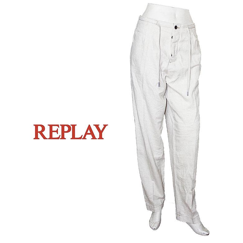 REPLAY（リプレイ） エクリュデニムパンツテーパードフィット ECRU