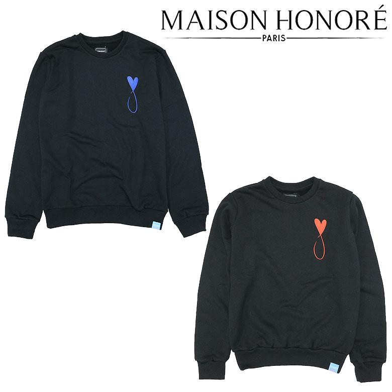MAISON HONORE PARIS メゾンオノレ スウェットトレーナー スエット tiphanie big Logo sweat ビッグロゴ ハートフィッシュ ワンポイント刺繍 メンズ ユニ