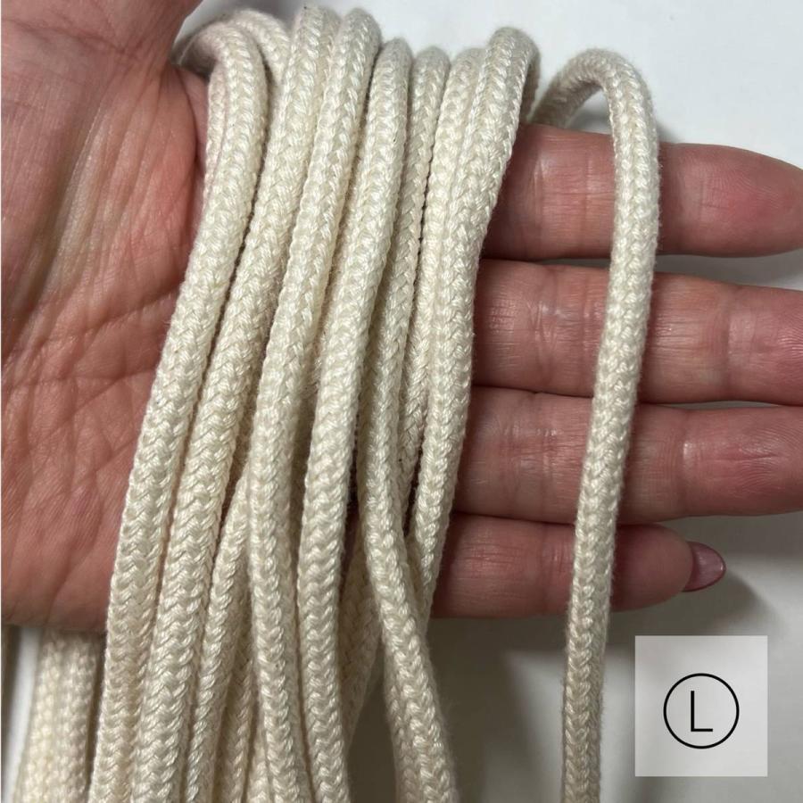 綿 スピンドル紐 巾着紐やラッピング紐 約5.3mm 生成 15m 1620-L : D