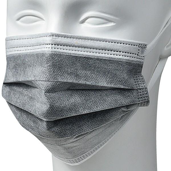 マスク 不織布 50枚 使い捨て TR3コンフォートマスク グレー 活性炭 4層 レギュラーサイズ 94×175mm 消臭｜d-fit｜03