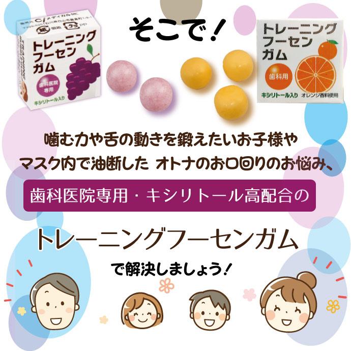トレーニングフーセンガム (4粒x24箱)オレンジ味 : 歯科医院専売品の