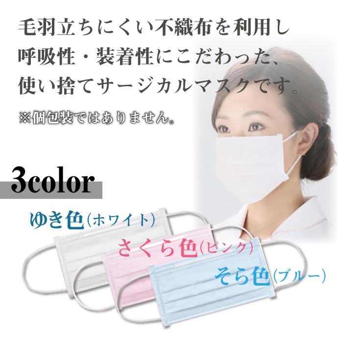 マスク 不織布 日本製 FUJIあんしんマスク そら色(ブルー) Mサイズ