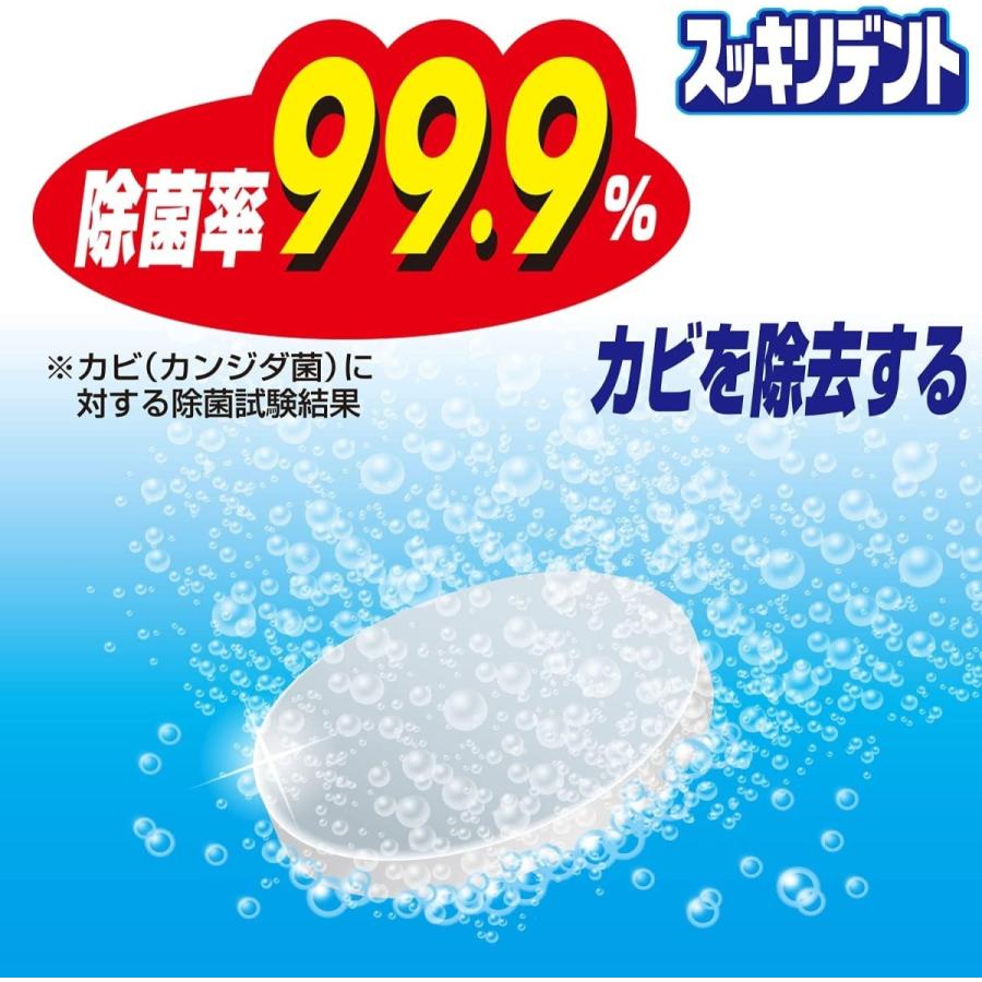 スッキリデント 入れ歯洗浄剤 総入れ歯用 酵素入り 99.9%除菌 ミントの香り 120錠入 (メール便1点まで)｜d-fit｜03