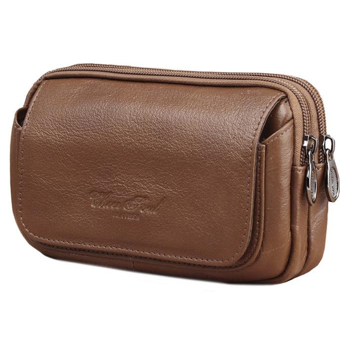 ベルト通し スマホポーチ 本革 多機種対応 ウエストポーチ ケース