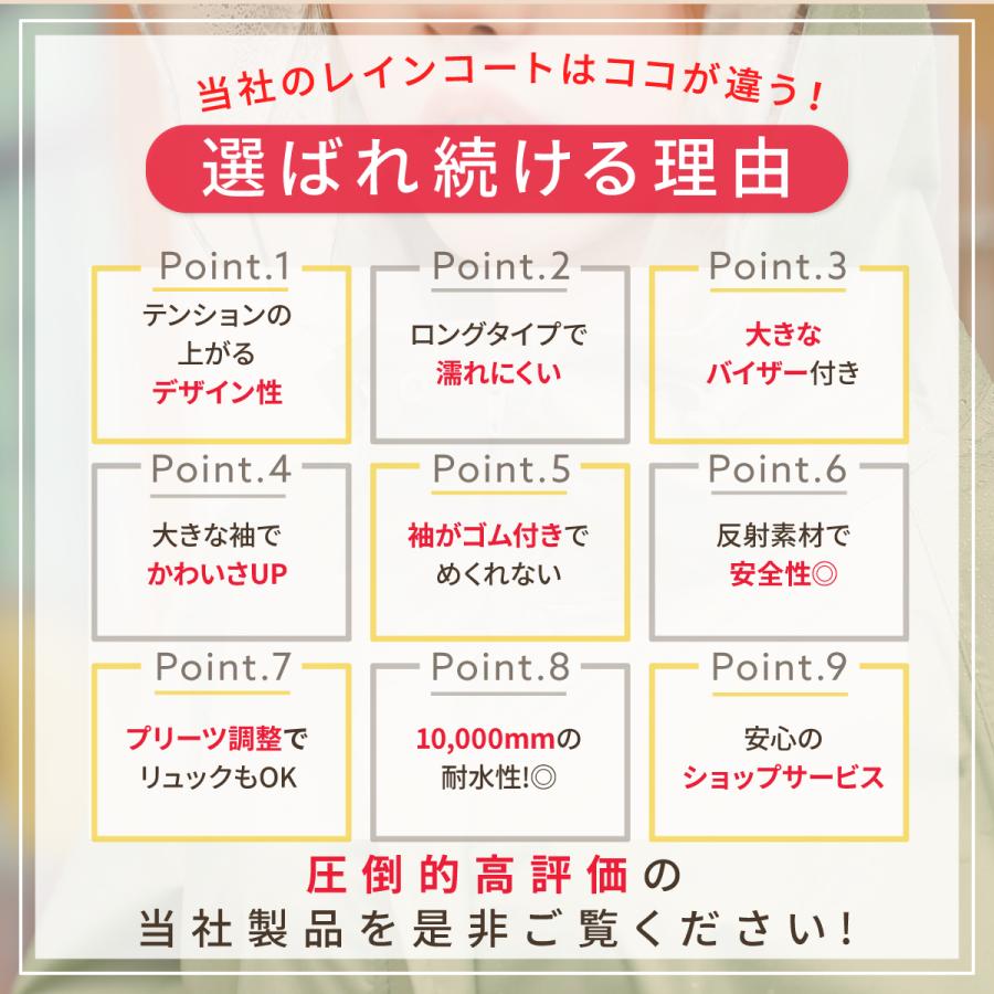 レインコート 自転車 レディース ポンチョ おしゃれ レインウェア レインポンチョ 雨合羽 ロング丈 カッパ 雨具 リュック対応 |  | 02