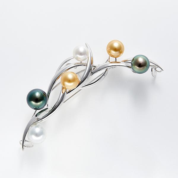 〈芝翫香〉SV南洋パールマルチカラーブローチ-MPB865[ネ]jew_C210407700102