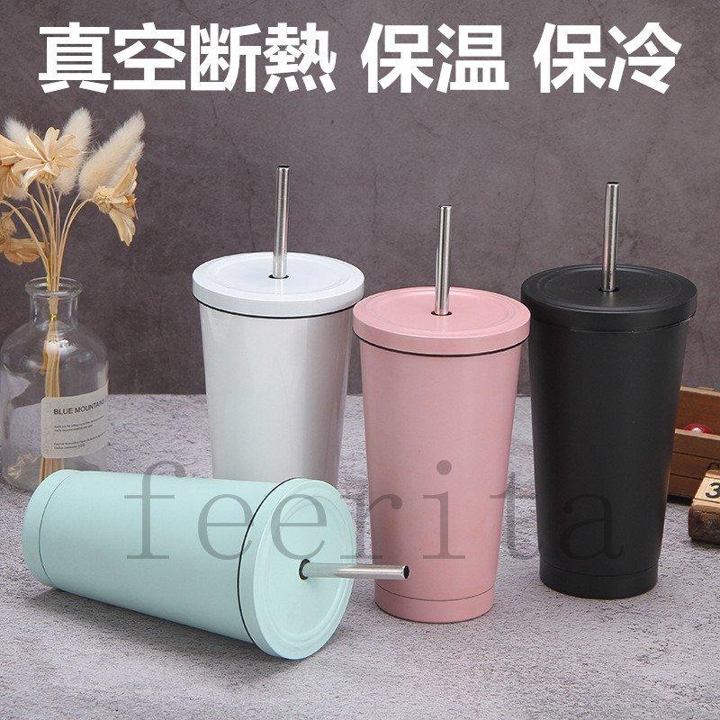 ステンレス タンブラー ふた付き ストロー おしゃれ コーヒー カップ 真空断熱 保温 保冷 ジュース コーヒー 氷のかけら 夏用 オフィス ミルクティー Bh4640 Dls 通販 Yahoo ショッピング