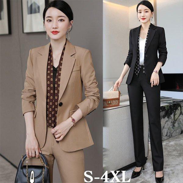 100 安い セレモニー フォーマル 50代 30代 40代 2点セット 冬 秋 セットアップ レディース パンツスーツ 卒業式 2点セット Ol 通勤 結婚式 入学祝い 長袖 母 服 パンツスーツ カラー コーヒー Leauduvalenciennois Fr