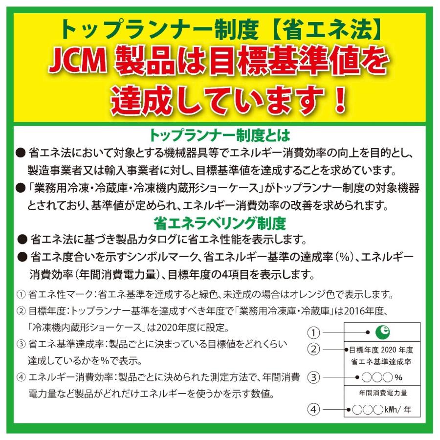【送料無料】【新商品・未使用】158L (片面扉) 業務用 4面ガラス 冷蔵ショーケース 冷蔵庫 大容量タイプ　カギ2個付 | JCM(業務用厨房機器) | 03