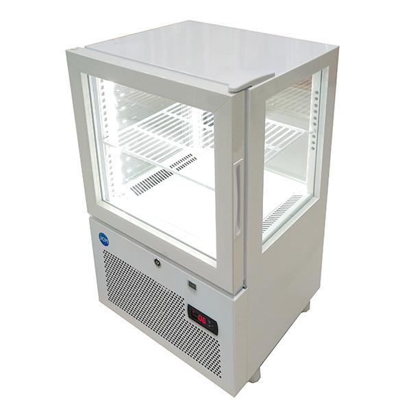 【送料無料】【新品・未使用】(片面扉)業務用　4面ガラス　冷蔵ショーケース　39Ｌ　冷蔵庫　網棚1枚付　ＬＥＤ照明 | JCM(業務用厨房機器) | 02