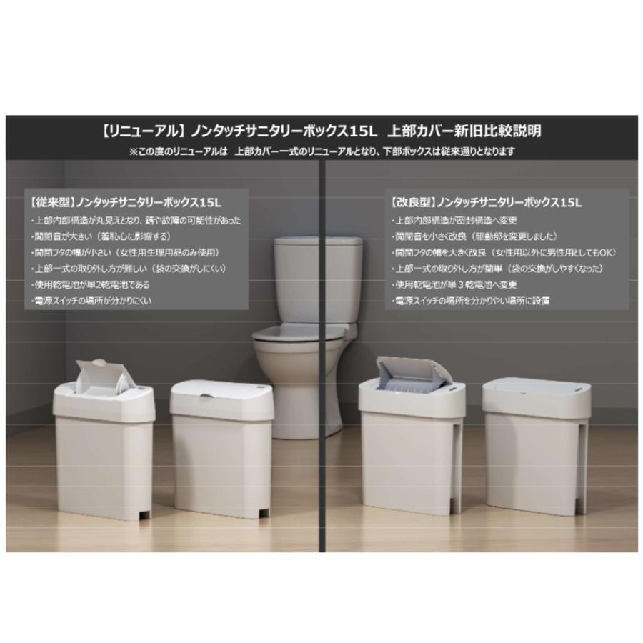 【リニューアル】【改良型】【送料無料】ノンタッチサニタリーボックス本体 トイレ　サニタリー　男性　ウイルス感染予防　自動開閉・中身の見えない |  | 04