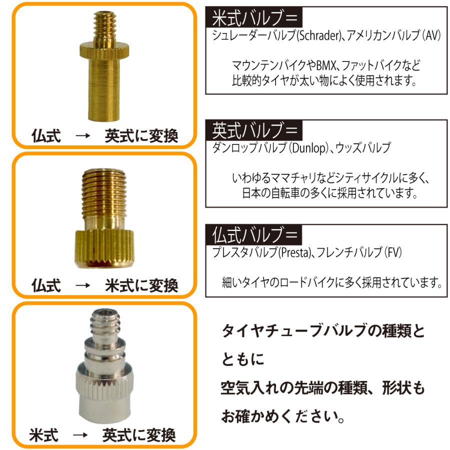 自転車 空気 バルブ 種類