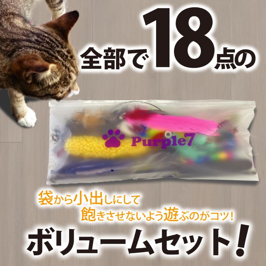 猫じゃらし 吸盤 釣り竿 18点セット 固定 猫おもちゃ 羽根 フェザー 鈴 ねずみ 魚 鳥 伸びる しなやか 猫 ねこ ネコ おもちゃ 運動不足解消｜d-n｜15