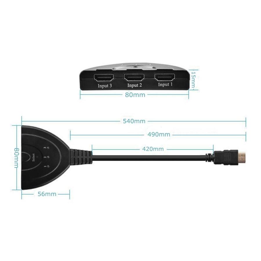 3HDMI to HDMI メス→オス HDMI切替器 セレクター セレクター 変換 変換アダプタ 光デジタル ディスプレイ モニタ ケーブル 3ポート 3D対応 | ブランド登録なし | 04