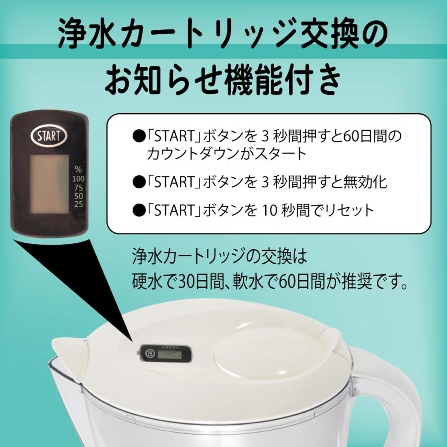 浄水ポット 本体 カートリッジ1個付 互換品 大容量 全容量3.5L 浄水ポット 本体 カートリッジ1個付 互換品 大容量 全容量3.5L