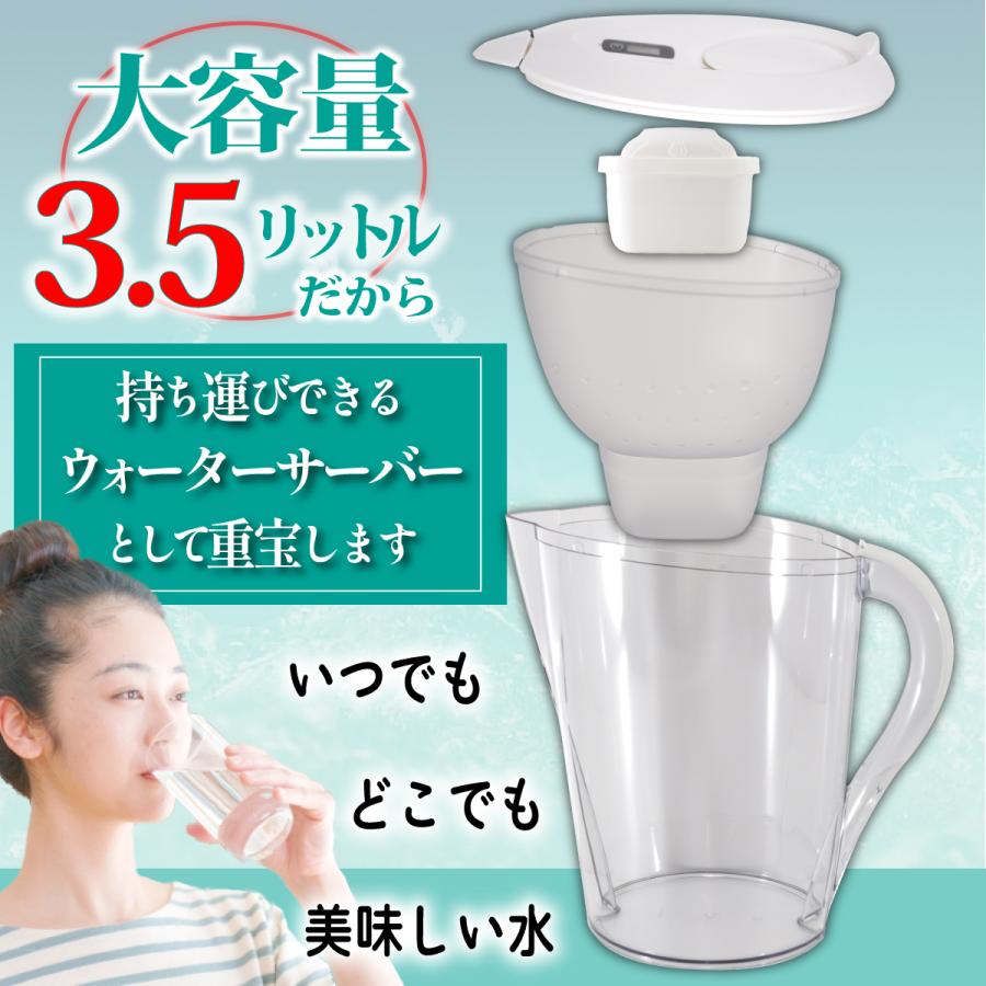 浄水ポット 本体 カートリッジ1個付 互換品 大容量 全容量3.5L 浄水ポット 本体 カートリッジ1個付 互換品 大容量 全容量3.5L