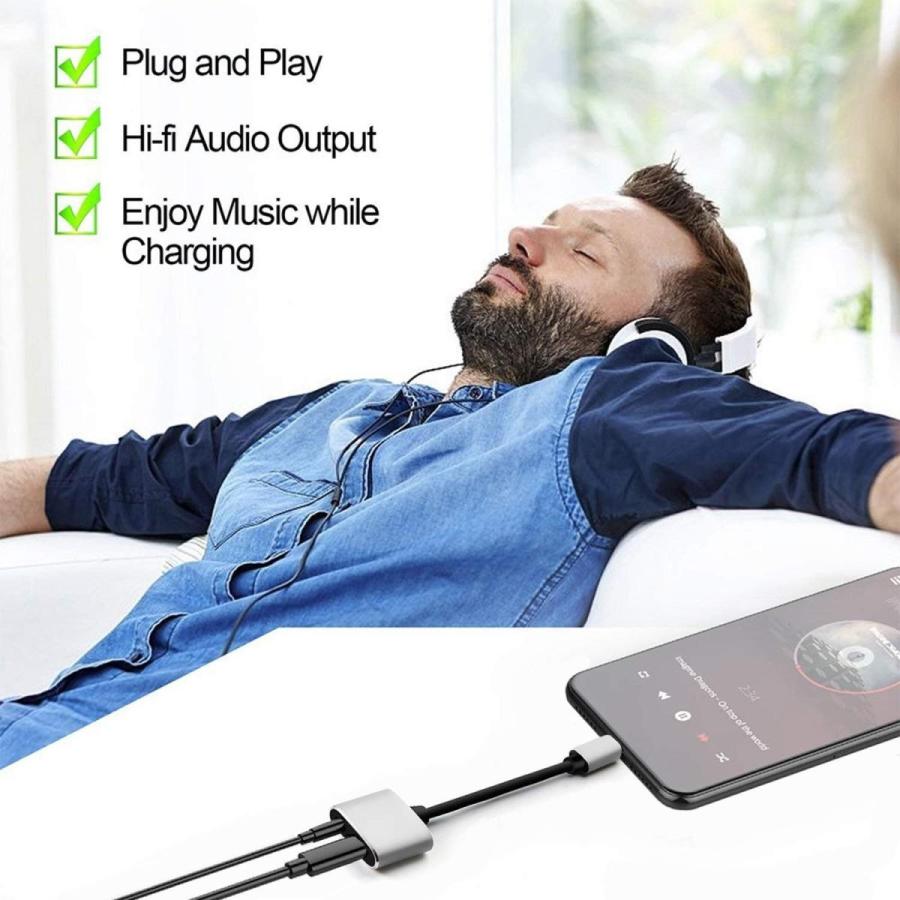 iPhone イヤホン変換ケーブル 充電しながら 3.5mm イヤホンジャック