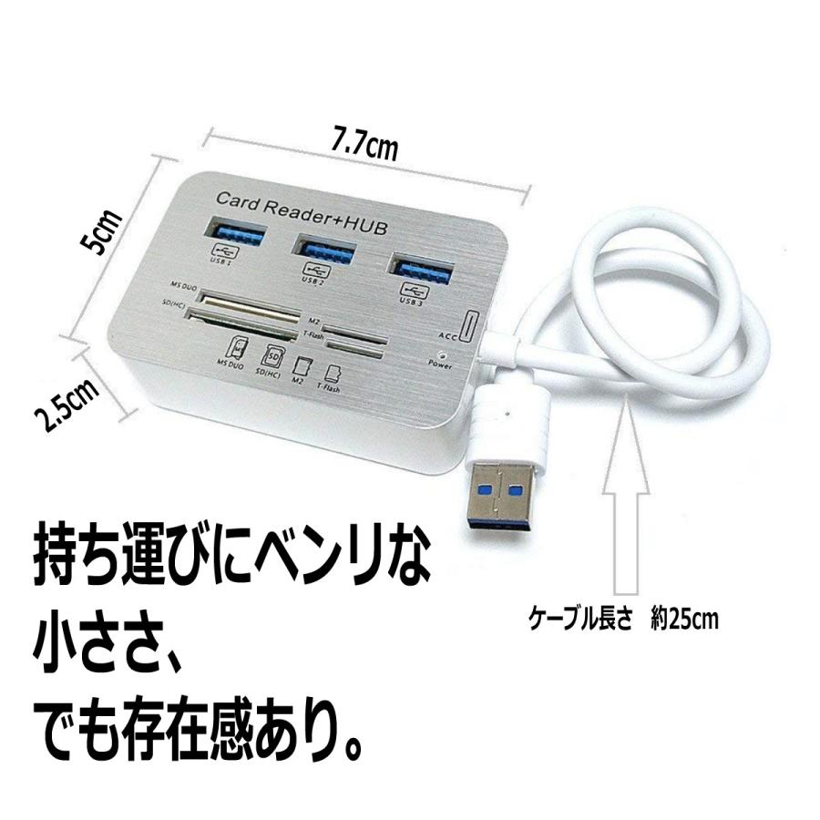 マルチカードリーダー SDカードリーダー USB3ポート SDカード マイクロSD MicroSD｜d-n｜03