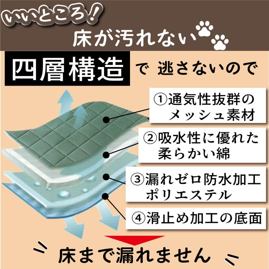 P2倍 ペットシーツ 洗える 2枚セット ペットマット おしっこマット 猫犬 おしっこパッド トイレシート 防水 滑り止め 漏れ防止 速乾  サイズL 100×70cm｜d-n｜13