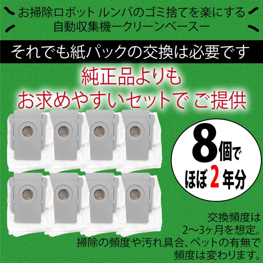 アイロボット ルンバ 自動ごみ収集機 クリーンベース 交換紙パック 8枚セット｜d-n｜02