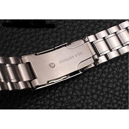 腕時計 ベルト 18mm ステンレス 無垢 3連 弓カン : パープルヘイズ