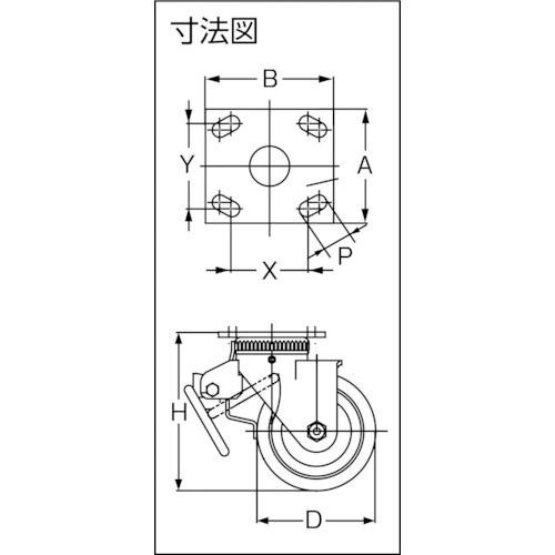 スガツネ工業　(200139456)SUG-8-810B-PSE重量用キャスター　SUG8810BPSE