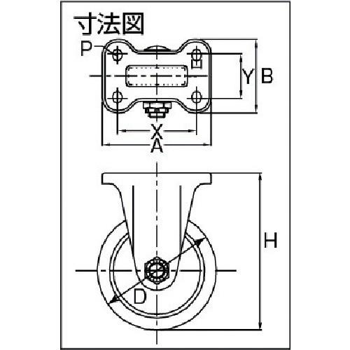 イノアック　牽引台車用キャスター　固定金具付　Φ200　TR200AWK