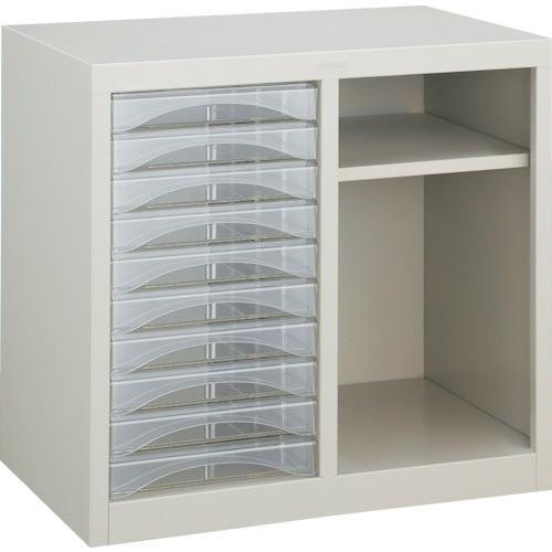 TRUSCO レターケース A4型・棚付コンビ 浅型引出し10個 A4S210T