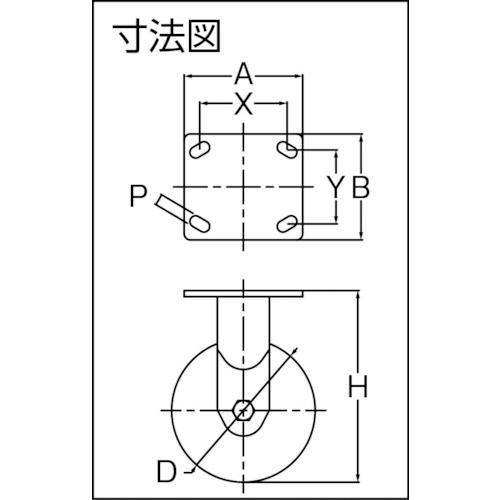 SAMSONG　重荷重用　耐熱ウレタン車(メンテナンスフリー)　200mm　TP6687RPALPBB　固定