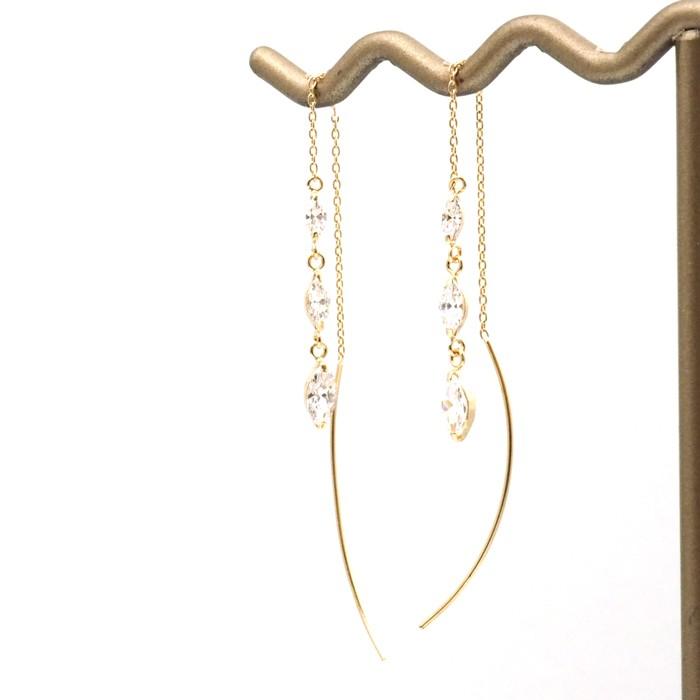 アメリカンピアス k18 18金 18k チェーン ピアス キュービック アメリカンピアス k18 18金 18k チェーン ピアス キュービック