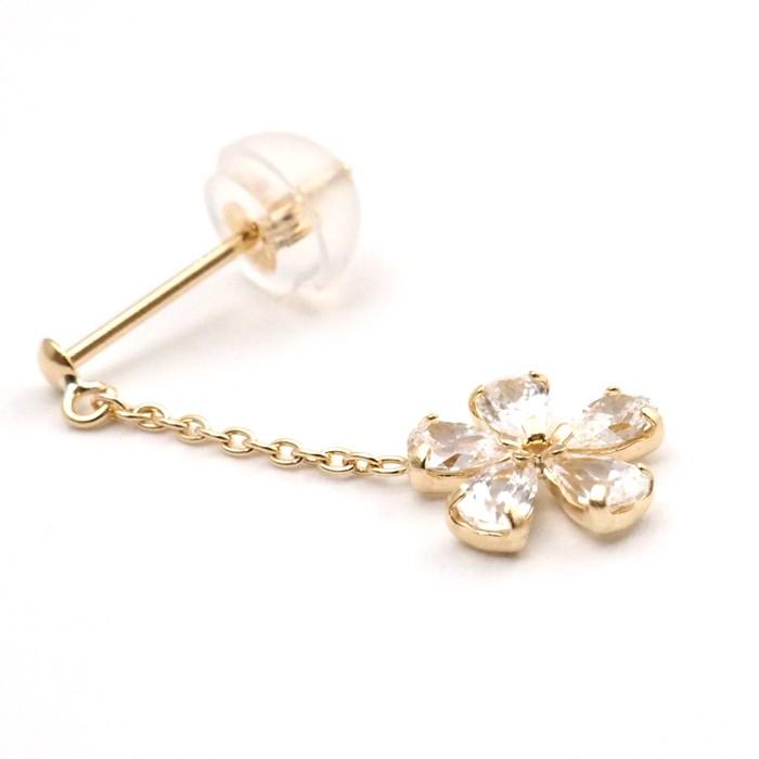 18K お花揺れるピアス 楽天市場】ピアス レディース お花 揺れるピアス 枝 葉 シルバー
