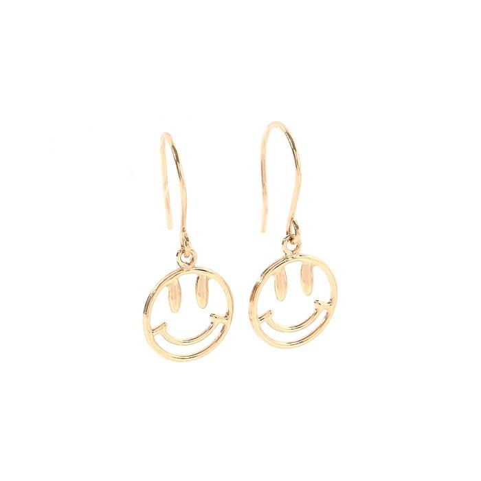 ピアス スマイル 10金 10k 揺れる ニコちゃん k10 レディース