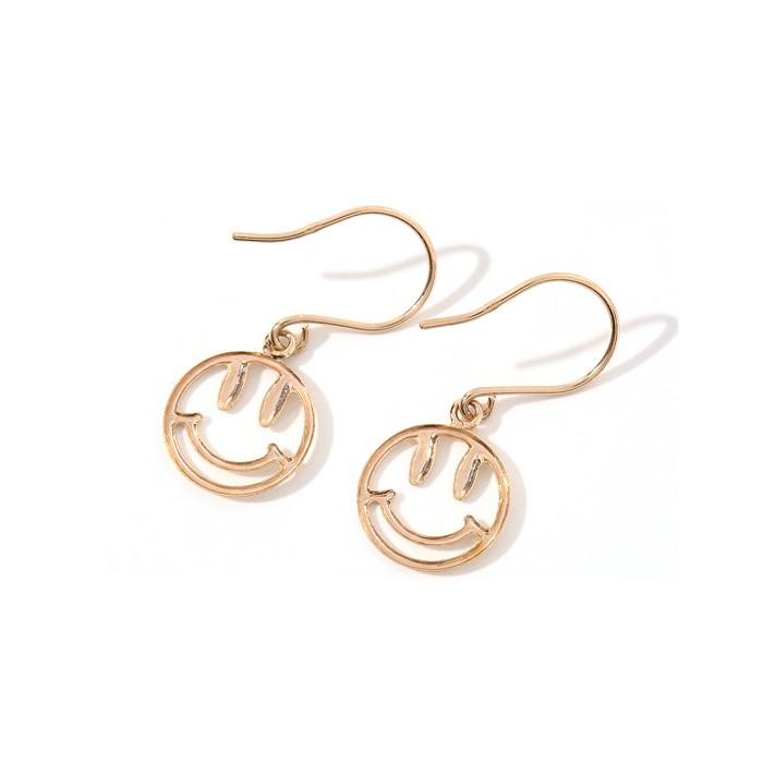 ピアス スマイル 10金 10k 揺れる ニコちゃん k10 レディース