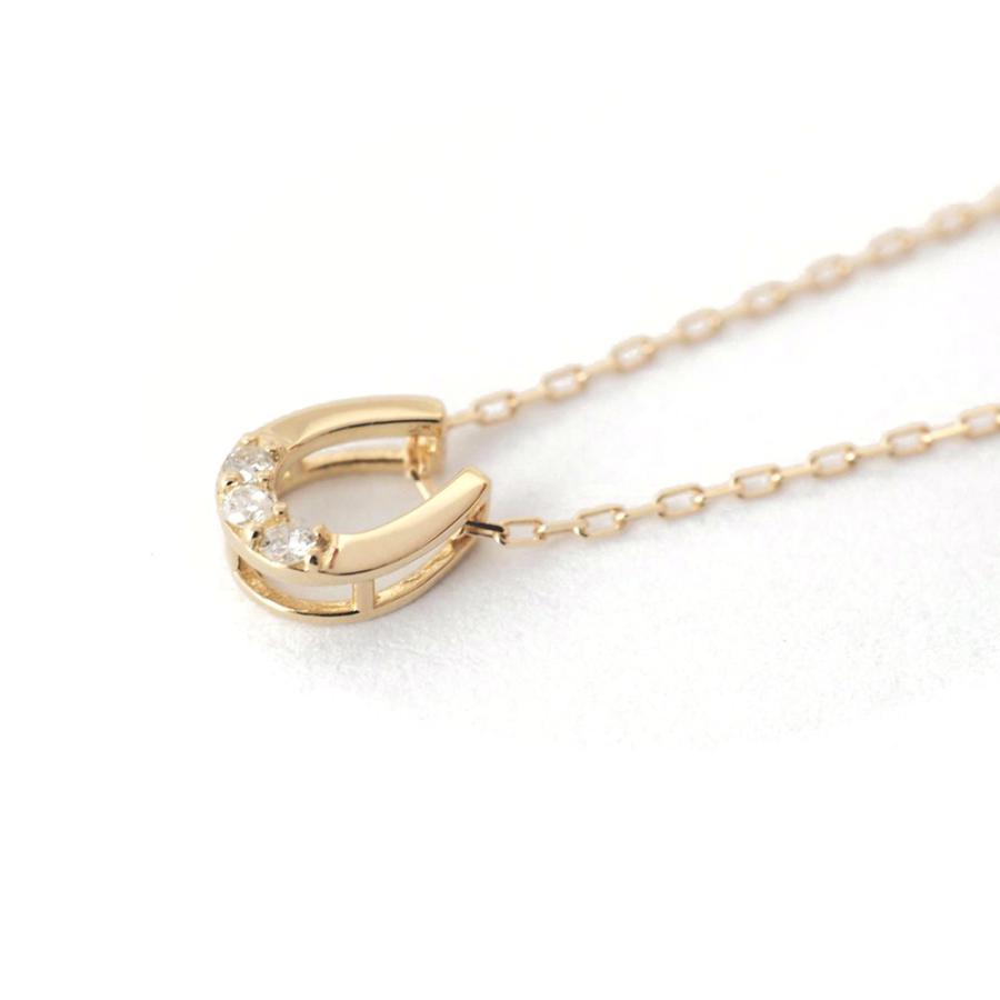 馬蹄 ネックレス k18 ダイヤモンド 18金ネックレス 18k バテイ ホース