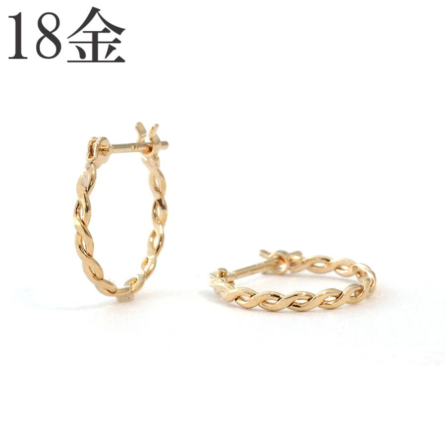18金 フープ ピアス 18k k18 フープピアス シンプル 地金 18金
