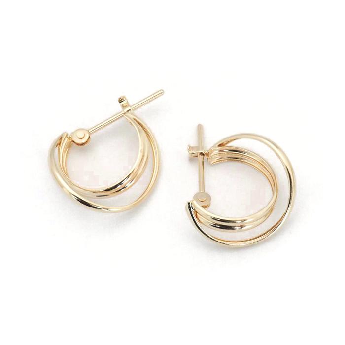 ピアス フープ k10 地金 10金 10k 2重フープピアス クロッシング ピアス フープ k10 地金 10金 10k 2重フープピアス クロッシング