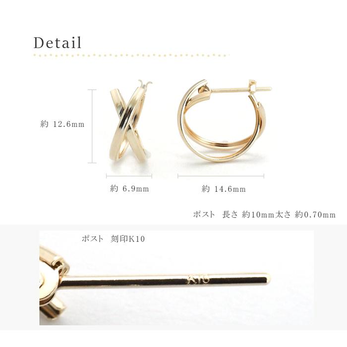 ＊kana＊10金【2×15mm 定番フープピアス】K10刻印入 新品！ 新品 K10 アンティーク フープ ピアス 10金ピアス 刻印あり 上質
