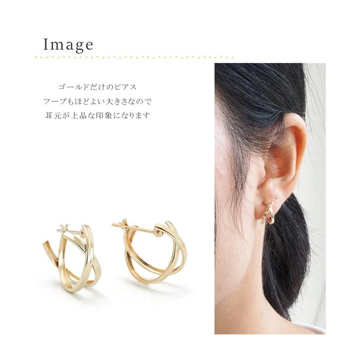 新品　K10 シュッとした形と艶消しがいい感じです　ハーフフープ 地金ピアス 新品 K10 シュッとした形と艶消しがいい感じです ハーフフープ
