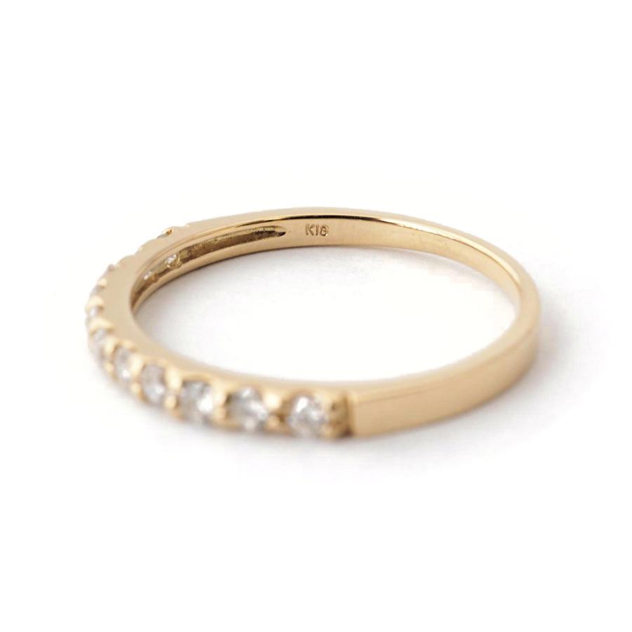 リング ダイヤモンド K18 18金 0.22ct ハーフエタニティ