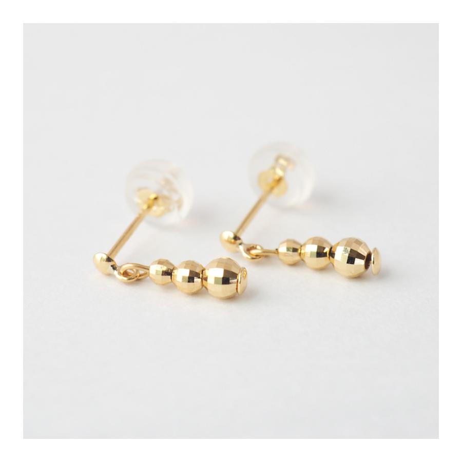 ピアス 18金 18k k18 18金ピアス ゴールド ミラーボール 揺れる 金 