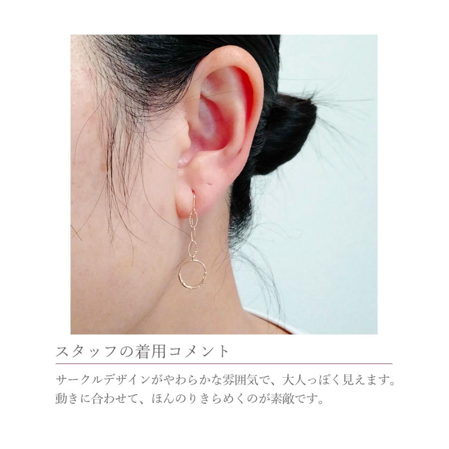 ピアス 10金 10k k10 揺れる チェーン フックピアス ゴールド シンプル
