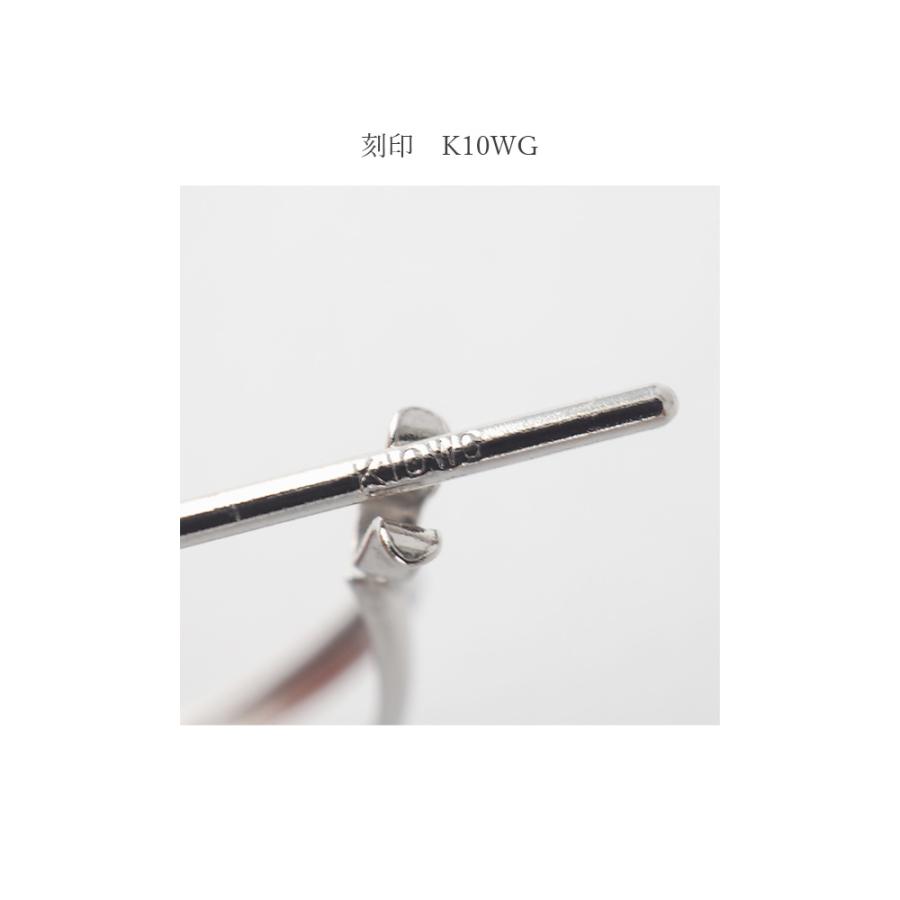 ピアス 10金 10k k10 ホワイトゴールド フープピアス WG 3連