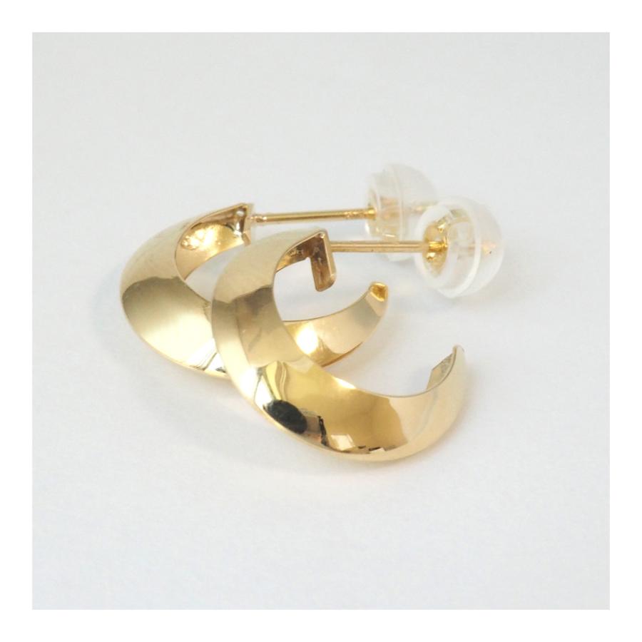 18金 ピアス k18 18金ピアス 18k シンプル ゴールド ムーン 三日月 地